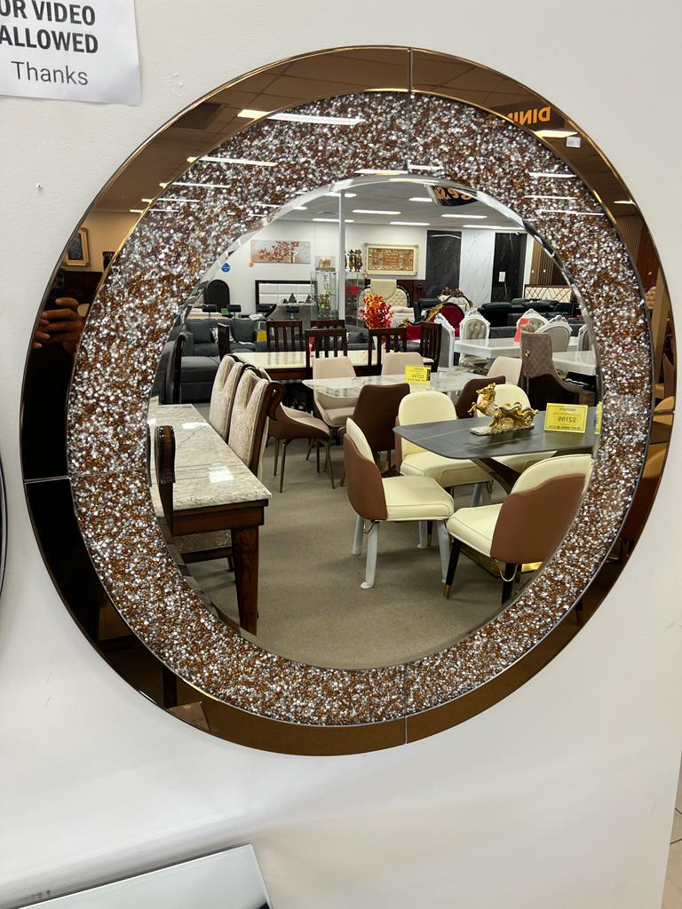 Brown Round mirror