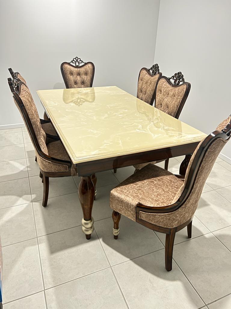Gold leg dining table